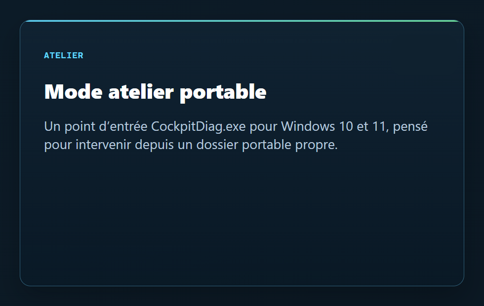 Workflow atelier et terrain - CockpitDiag